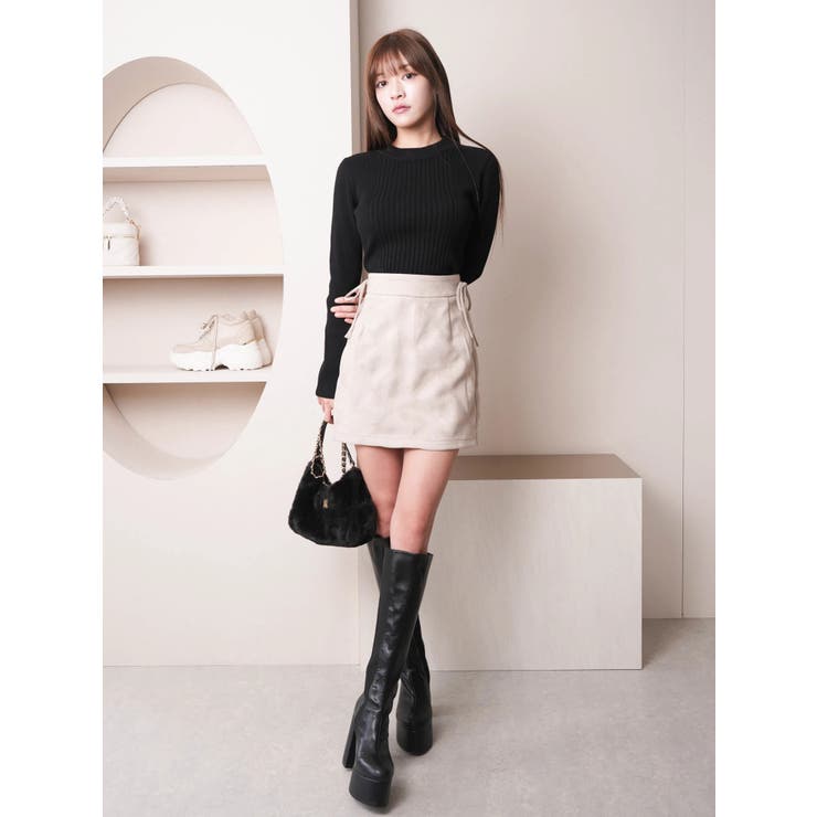 サイドリボンダイヤステッチミニスカート | LIPSERVICE | 詳細画像3 