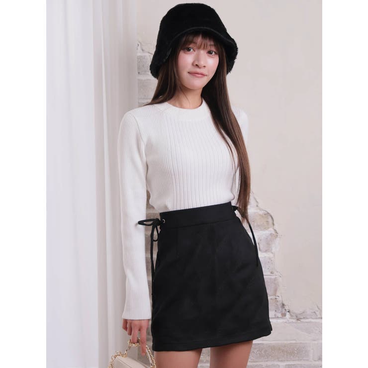 サイドリボンダイヤステッチミニスカート | LIPSERVICE | 詳細画像17 