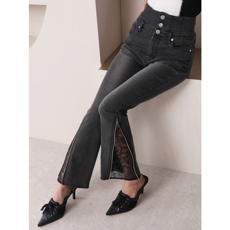 サイドZIPレース2WAYデニムパンツ[品番:LINW0002518 サイドZIPレース2WAYデニムパンツ[品番:LINW0002518