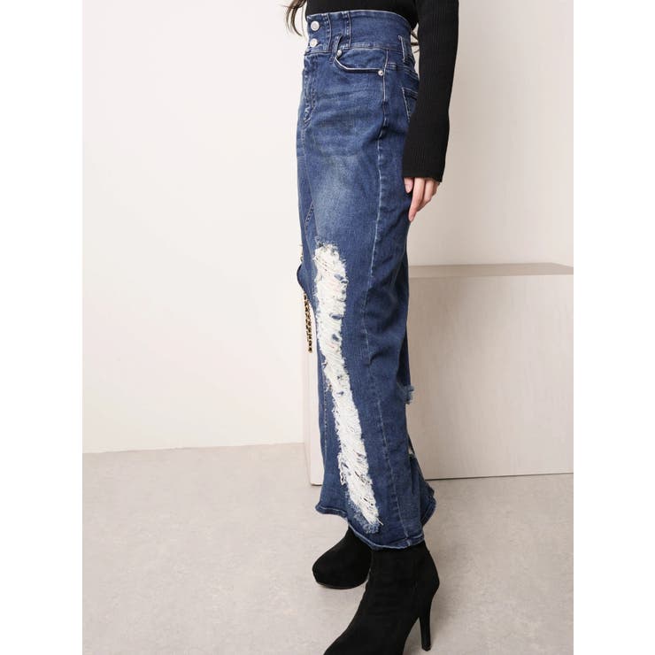 アシメカットロングデニムスカート | LIPSERVICE | 詳細画像7 