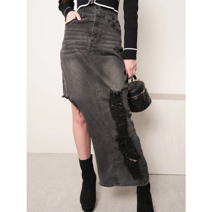 アシメカットロングデニムスカート | LIPSERVICE | 詳細画像13 