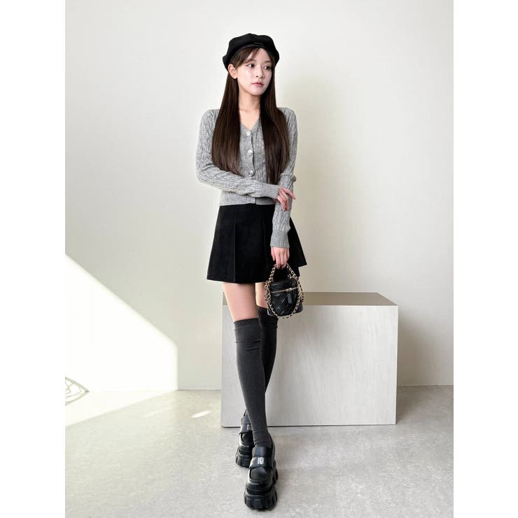 ケーブルニットボタンカーディガン[品番：LINW0002568