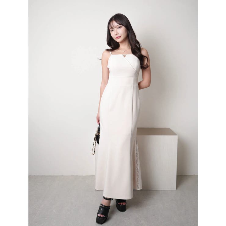 アイボリー | サイドレースマーメイドキャミワンピース | LIPSERVICE
