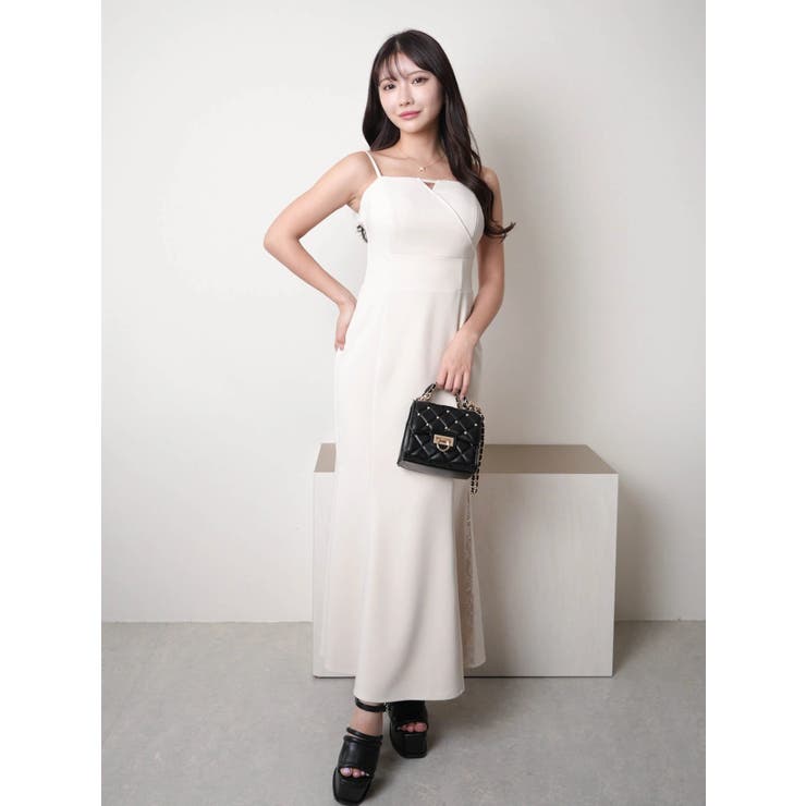 サイドレースマーメイドキャミワンピース[品番：LINW0002599