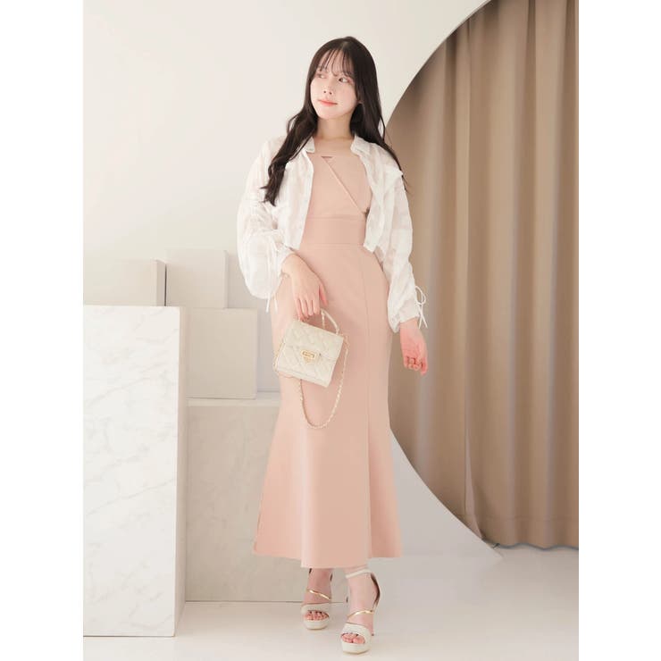 サイドレースマーメイドキャミワンピース[品番：LINW0002599