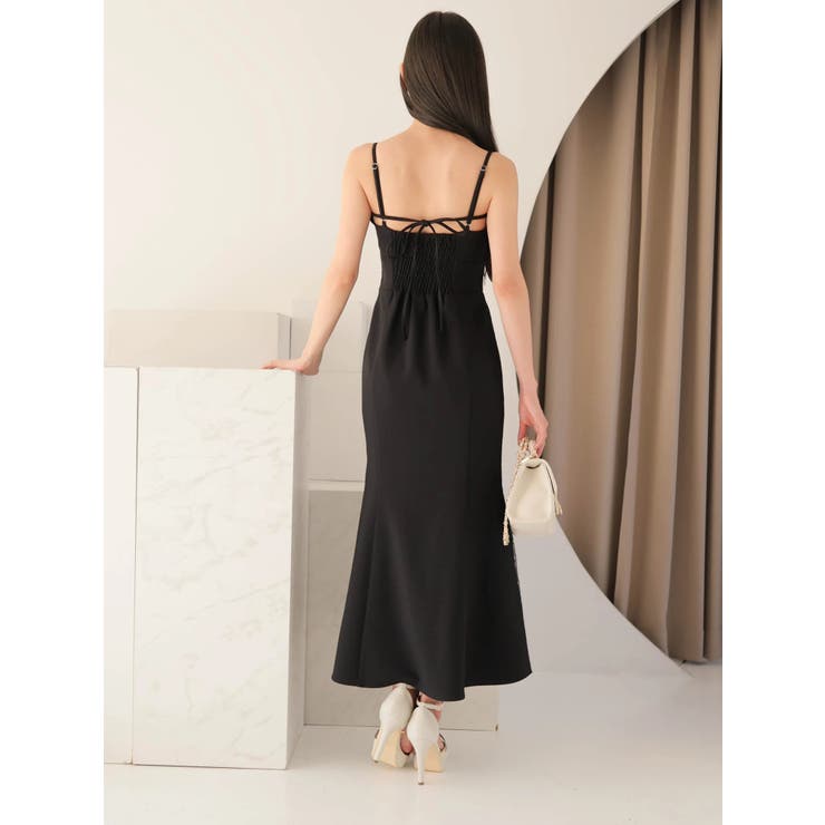 サイドレースマーメイドキャミワンピース[品番：LINW0002599