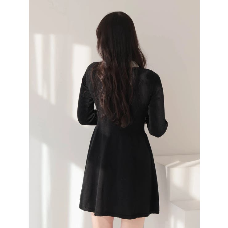 デコルテオープンフレアニットワンピース | LIPSERVICE | 詳細画像44 