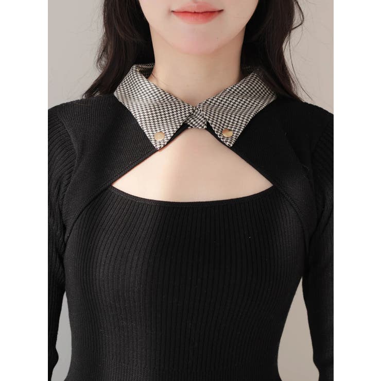 デコルテオープンフレアニットワンピース | LIPSERVICE | 詳細画像45 