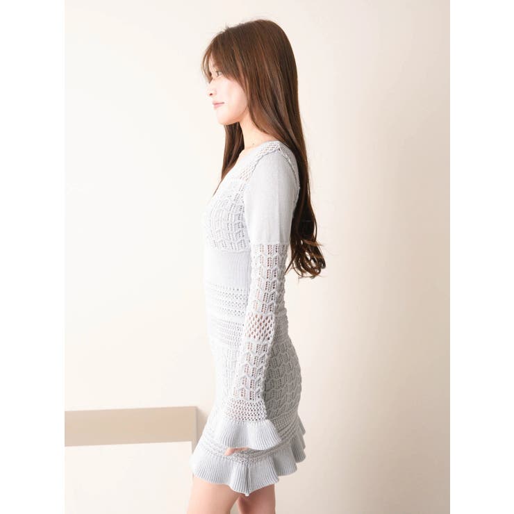 フリルヘムクロシェニットワンピース | LIPSERVICE | 詳細画像14 