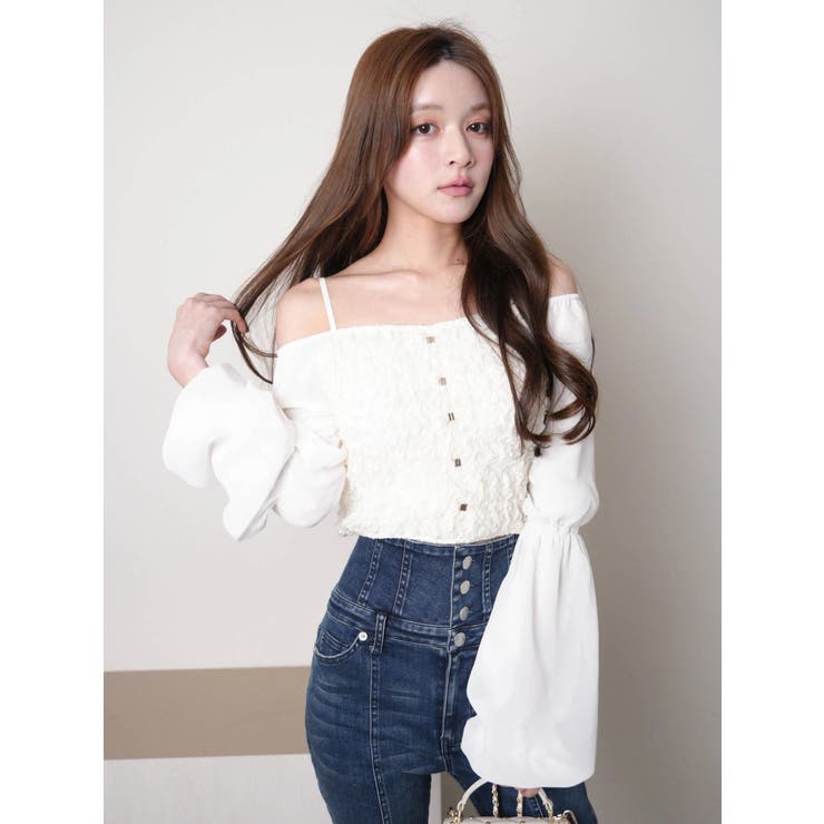 ボリュームスリーブリンクル ブラウス | LIPSERVICE | 詳細画像6 