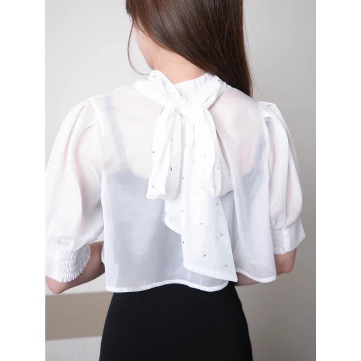 シアーブラウスレイヤードニットキャミワンピース | LIPSERVICE | 詳細画像39 