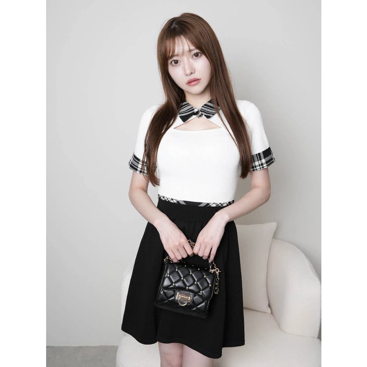 チェックカラーフレアニットワンピース | LIPSERVICE | 詳細画像27 