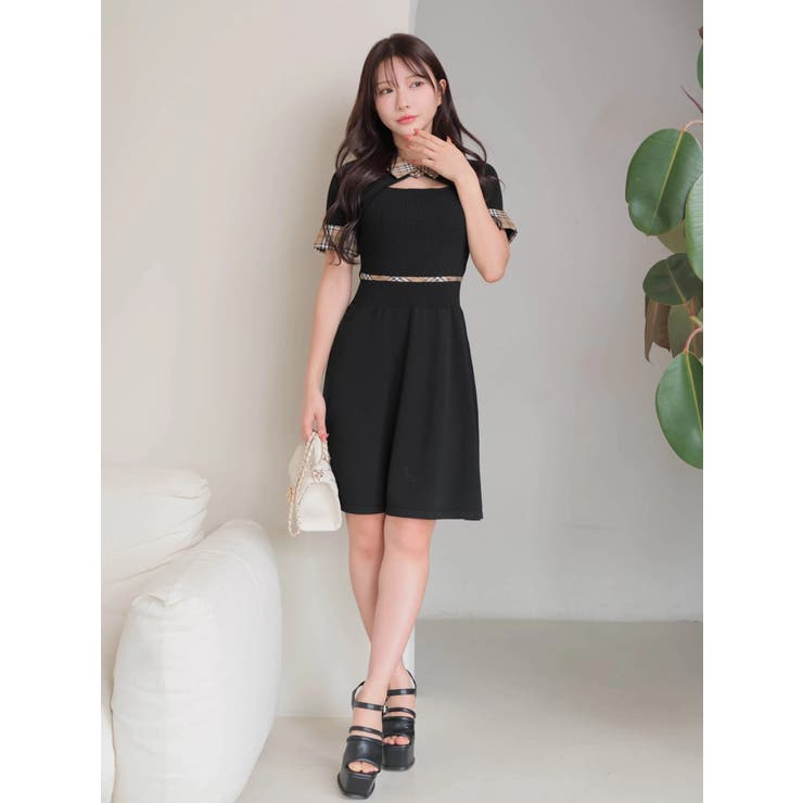 チェックカラーフレアニットワンピース | LIPSERVICE | 詳細画像47 