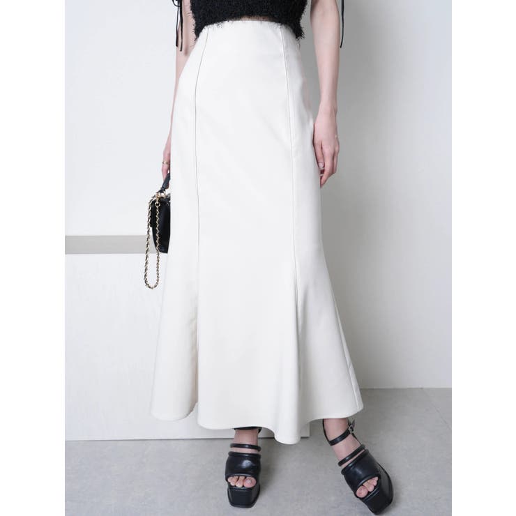 アイボリー | バックスピンドルストレッチマーメイドスカート | LIPSERVICE