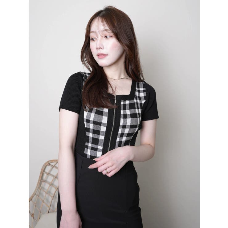 フロントZIPチェックジャガードニット | LIPSERVICE | 詳細画像29 