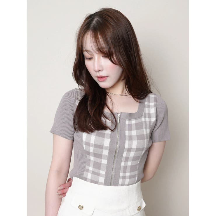 フロントZIPチェックジャガードニット | LIPSERVICE | 詳細画像37 