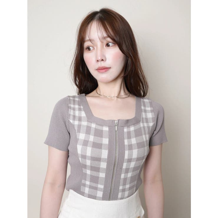 フロントZIPチェックジャガードニット | LIPSERVICE | 詳細画像38 