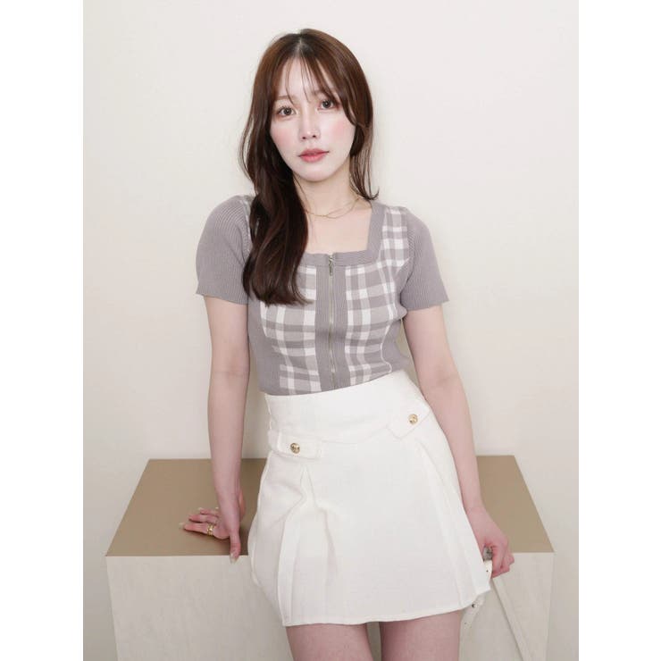 フロントZIPチェックジャガードニット | LIPSERVICE | 詳細画像40 