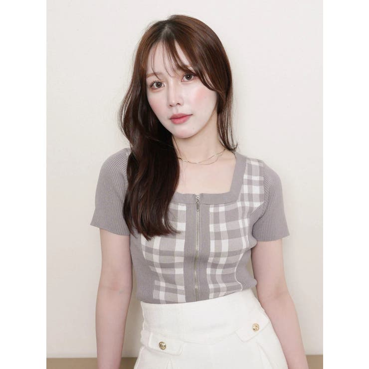 フロントZIPチェックジャガードニット | LIPSERVICE | 詳細画像41 