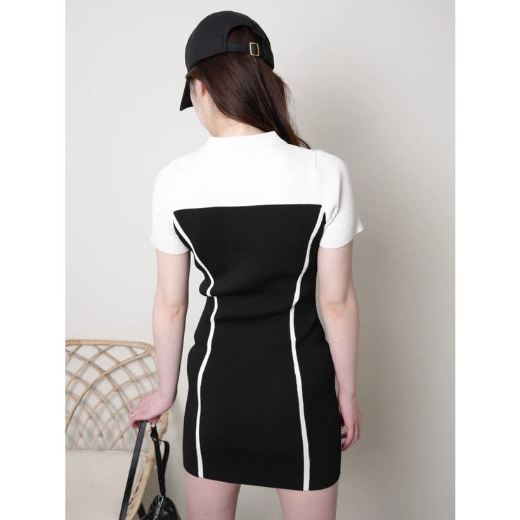 デコルテオープンチェックジャガードワンピース | LIPSERVICE | 詳細画像36 