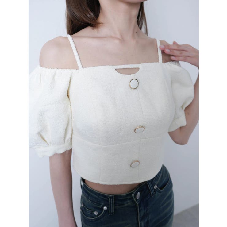 ツイードオフショルトップス | LIPSERVICE | 詳細画像8 