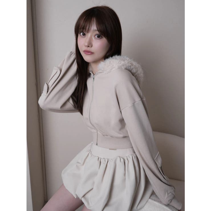 ファーフードスウェットパーカー | LIPSERVICE | 詳細画像8 