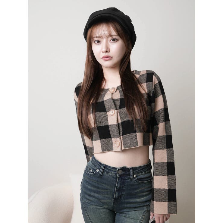 レトロチェックアンサンブルニットワンピース | LIPSERVICE | 詳細画像6