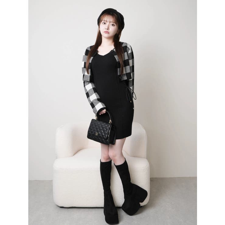 レトロチェックアンサンブルニットワンピース | LIPSERVICE | 詳細画像11