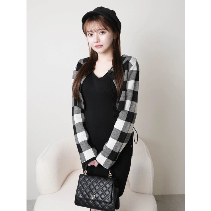 レトロチェックアンサンブルニットワンピース | LIPSERVICE | 詳細画像12