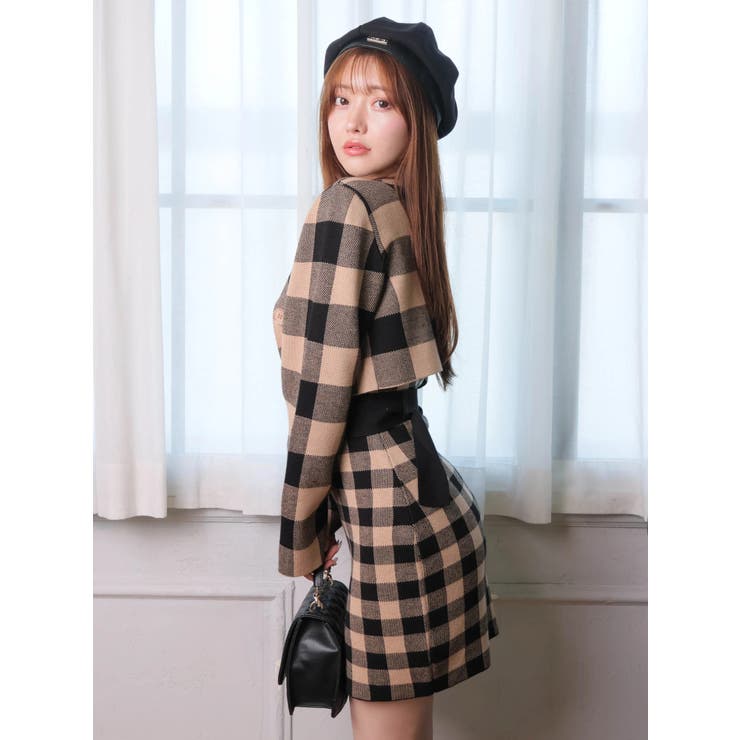 レトロチェックアンサンブルニットワンピース | LIPSERVICE | 詳細画像21