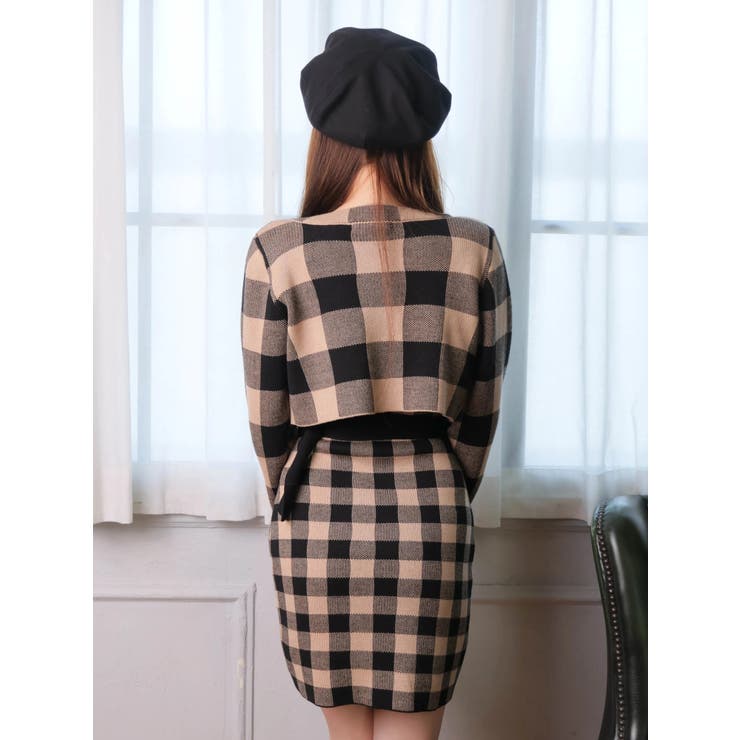 レトロチェックアンサンブルニットワンピース | LIPSERVICE | 詳細画像23