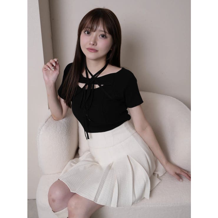 デコルテオープンチョーカーニット | LIPSERVICE | 詳細画像9 