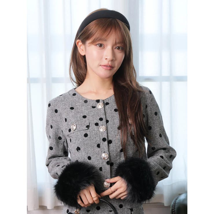 ファースリーブツイードクロップドジャケット[品番:LINW0002665 ファースリーブツイードクロップドジャケット[品番:LINW0002665