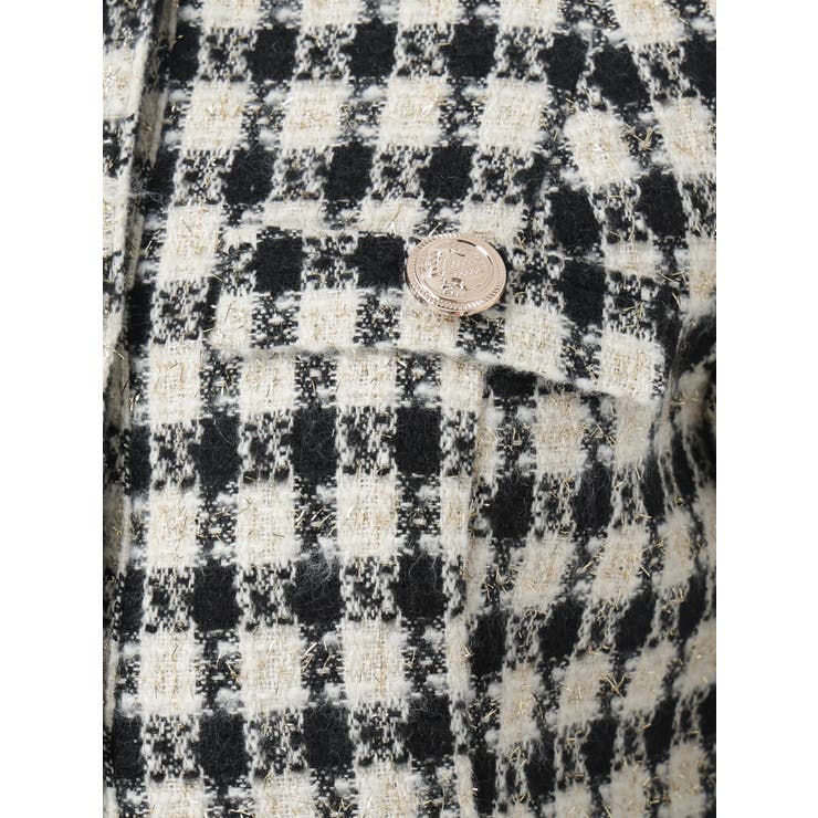 ファースリーブツイードクロップドジャケット[品番：LINW0002665