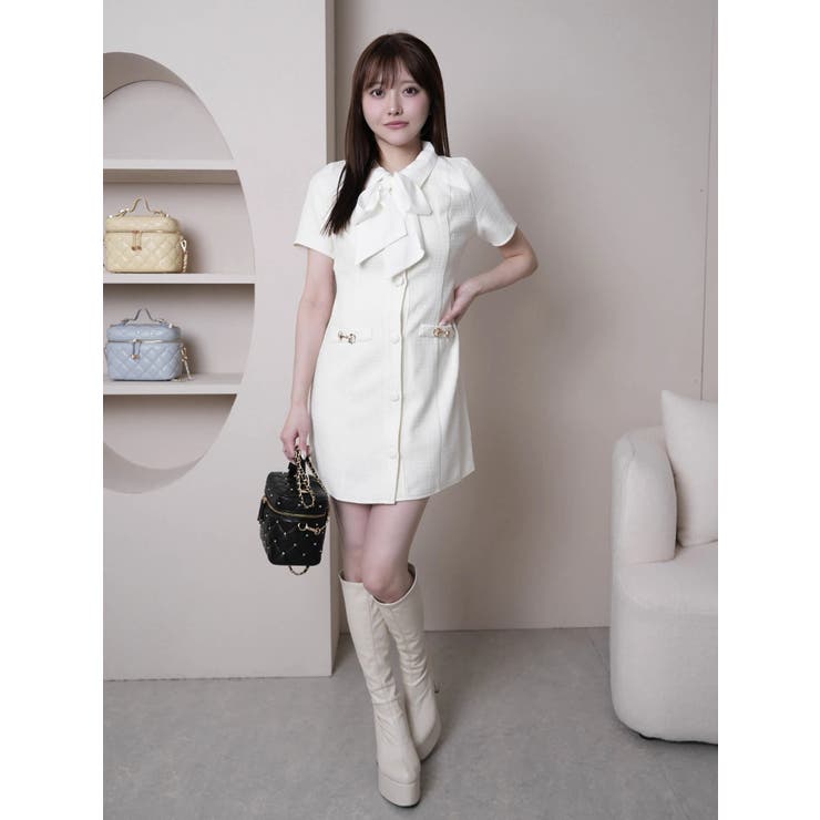 3wayクラシカルツイードリボンワンピース | LIPSERVICE | 詳細画像4 