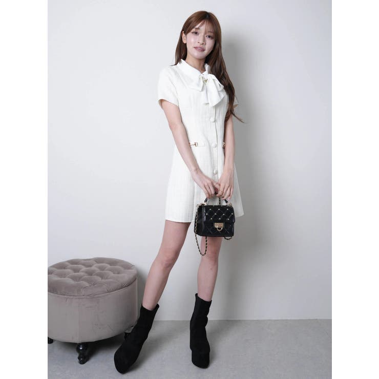 3wayクラシカルツイードリボンワンピース | LIPSERVICE | 詳細画像4 