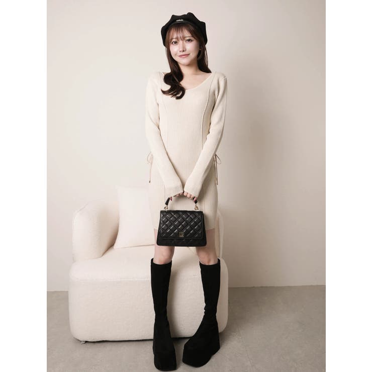 サイドレーススピンドルニットワンピース | LIPSERVICE | 詳細画像2 