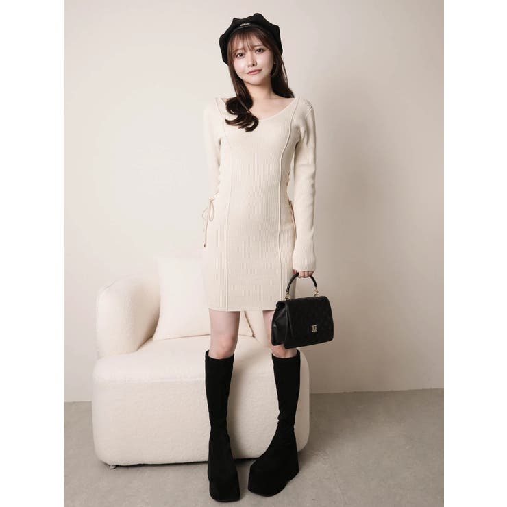 サイドレーススピンドルニットワンピース | LIPSERVICE | 詳細画像5 