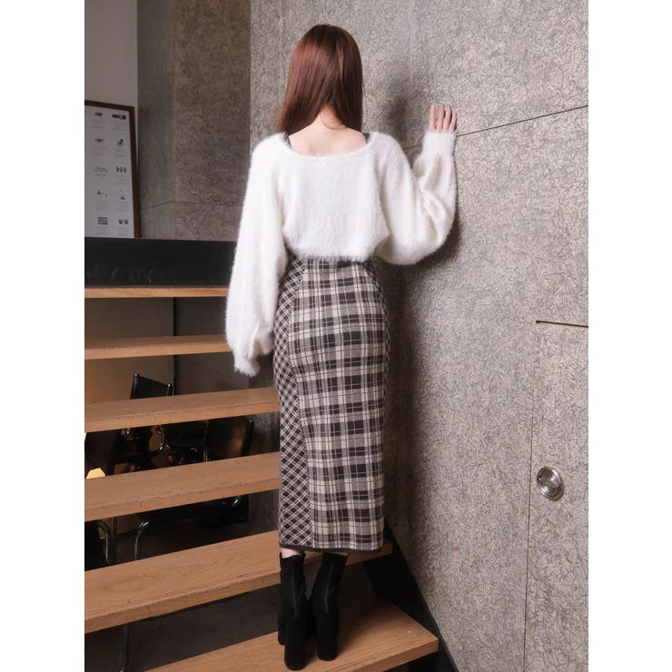 リップサービス　フェザーチェックアンサンブルロングワンピース LIP SERVICE（リップサービス）｜ フェザーチェックアンサンブル