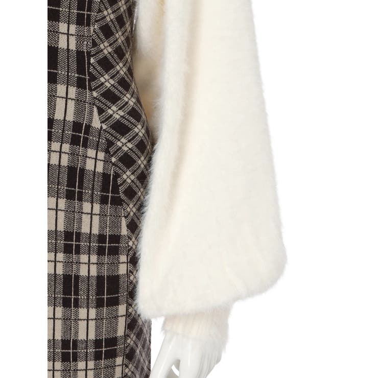 フェザーチェックアンサンブルロングワンピース(WEB限定)[品番