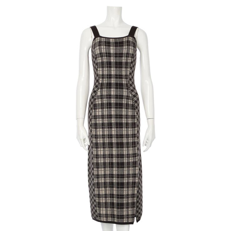 フェザーチェックアンサンブルロングワンピース(WEB限定)[品番