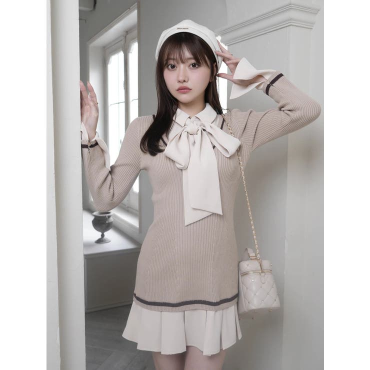 シャツドッキングプリーツワンピース | LIPSERVICE | 詳細画像2 