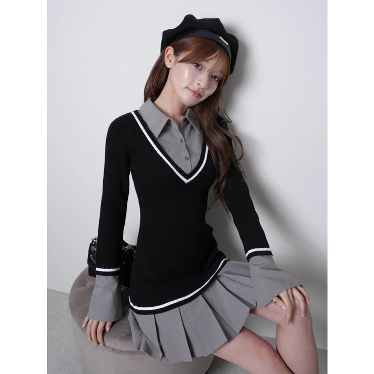 シャツドッキングプリーツワンピース | LIPSERVICE | 詳細画像45 