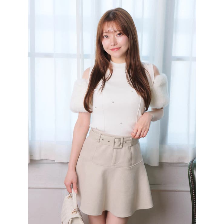 インナーショーパン付ベルトSETフレアスカート | LIPSERVICE | 詳細画像8 