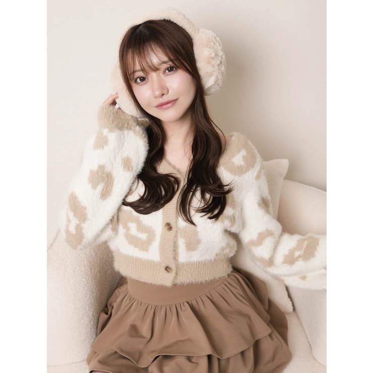 アイボリー | レオパードアンサンブルニット | LIPSERVICE