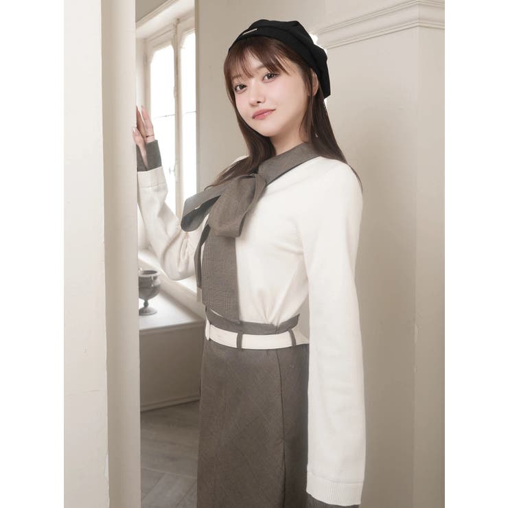 2wayシャツレイヤードニットトップス | LIPSERVICE | 詳細画像6 