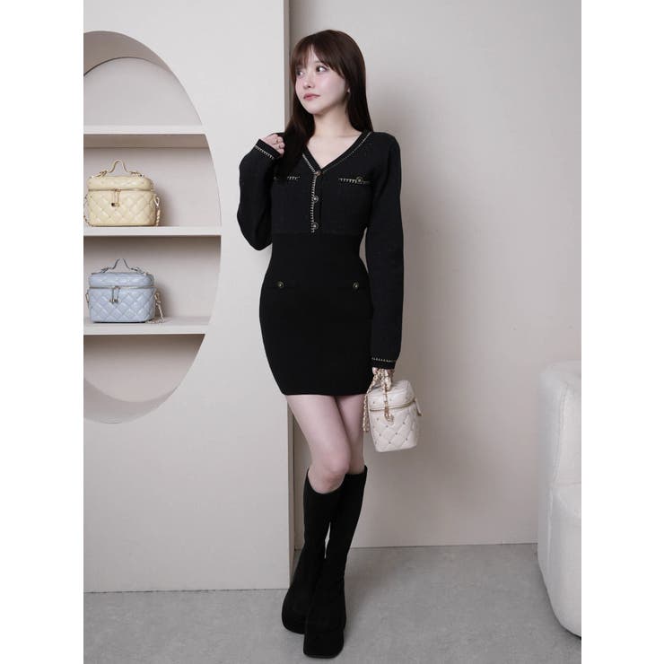 チェーンステッチクラシカルワンピース | LIPSERVICE | 詳細画像3 