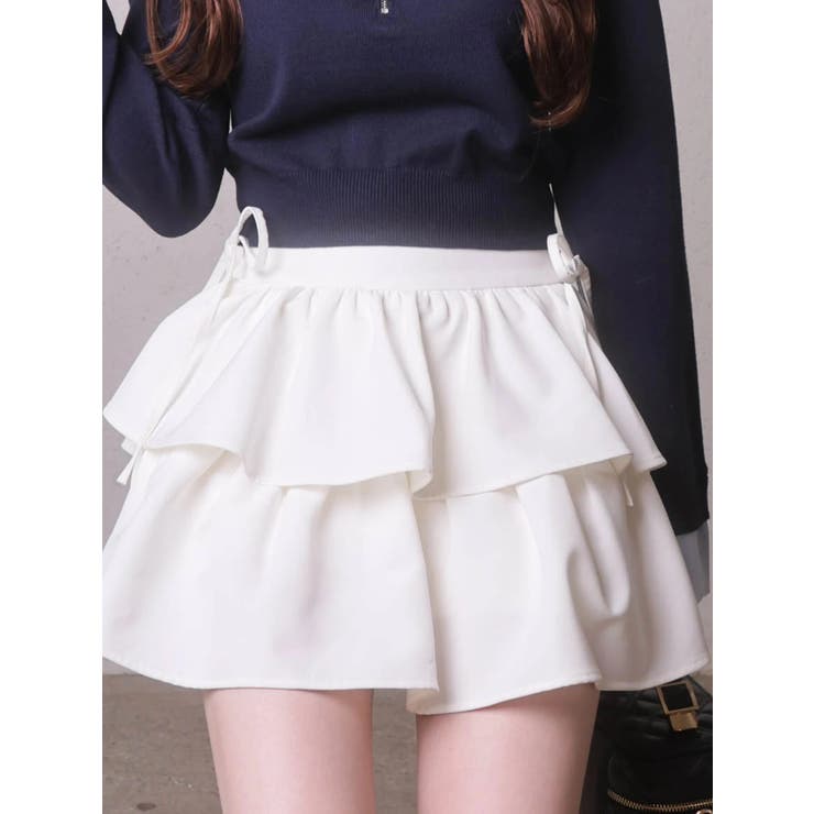 新作 コットンフリルリボンティアードミニスカート 新作 コットンフリルリボンティアードミニスカート