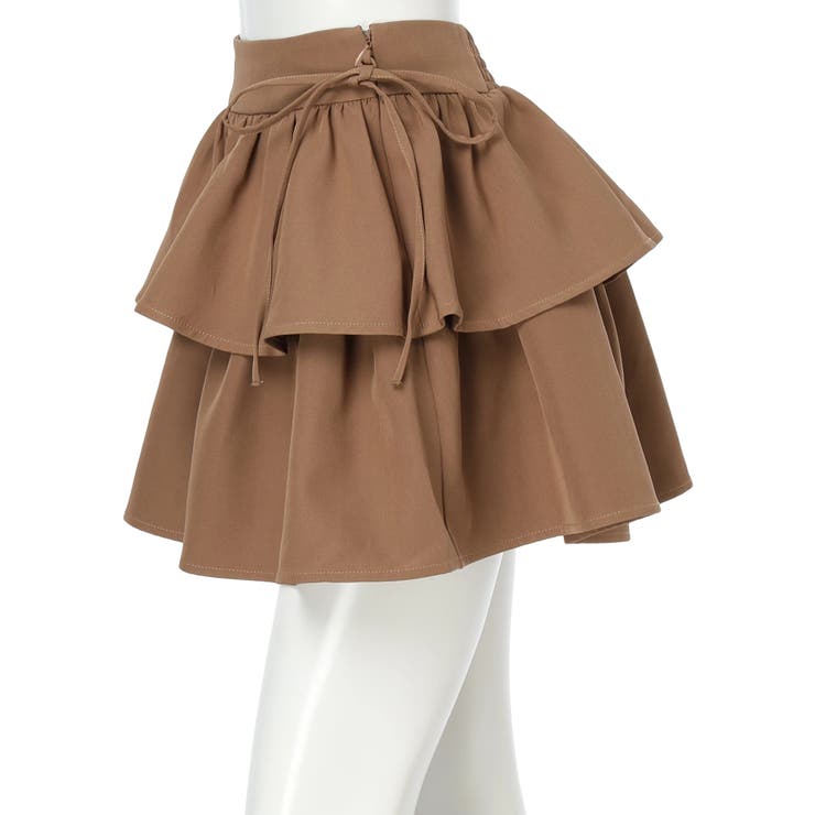 コットンフリルリボンティアードミニスカート 新作 コットンフリルリボンティアードミニスカート