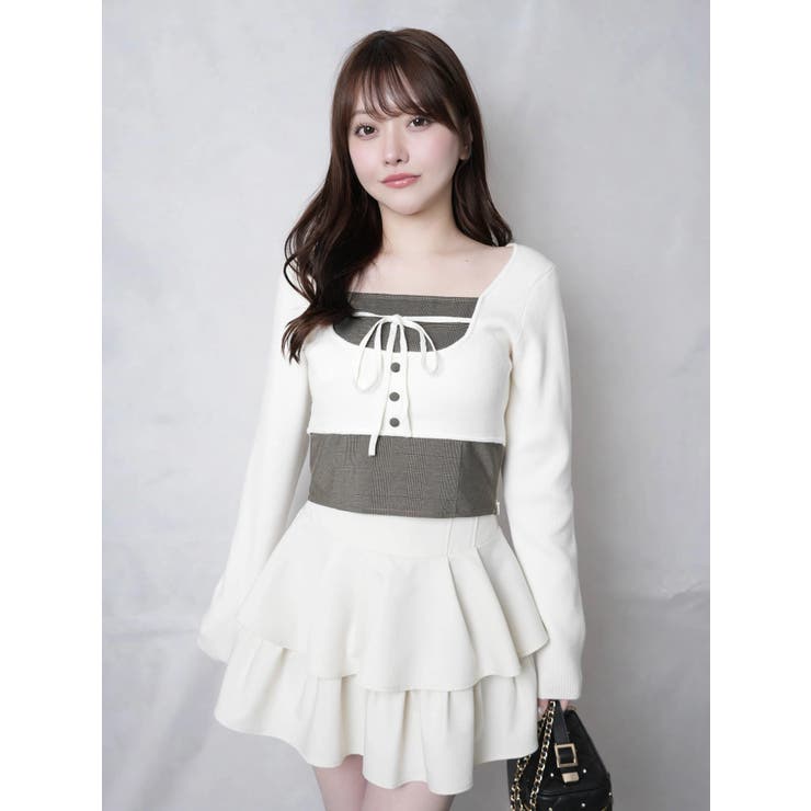 コルセットチェックトップス[品番：LINW0002719]｜LIPSERVICE（リップ